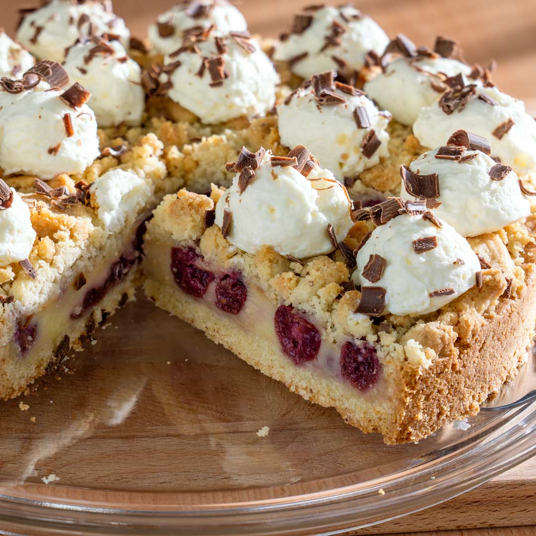 Kirschkuchen mit Mandelstreusel - Sandras Backideen