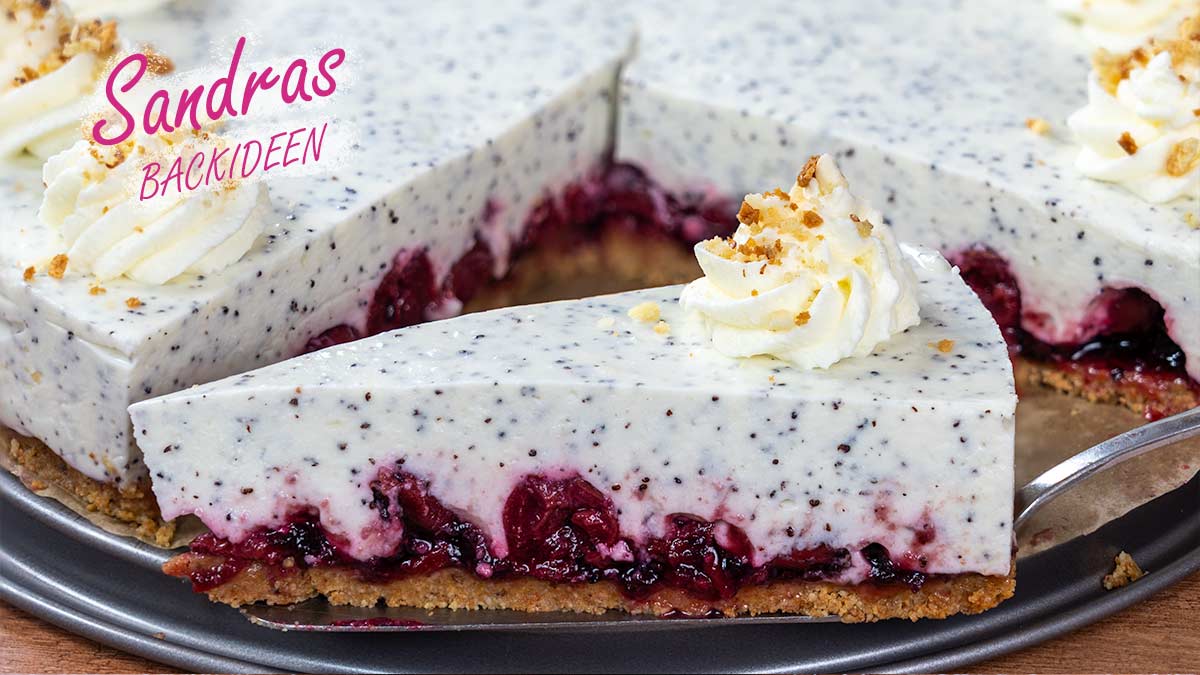 Kirschtorte mit Joghurt-Mohn-Creme - Sandras Backideen