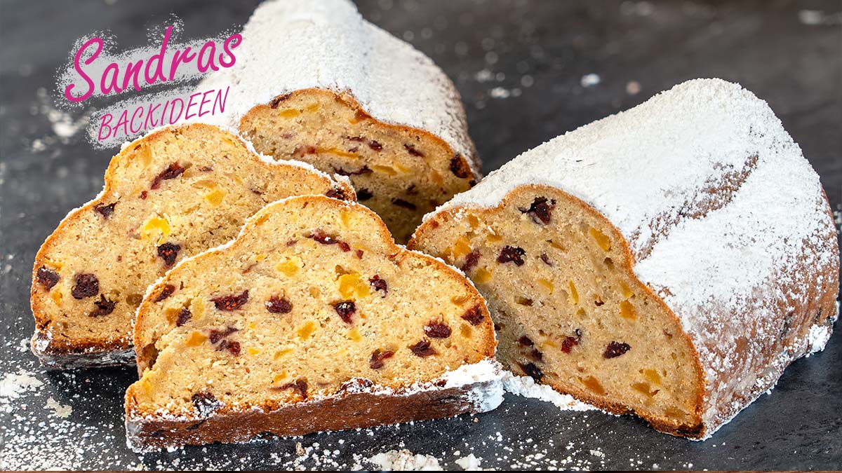 Quarkstollen mit Aprikosen &amp; Cranberrys - Sandras Backideen
