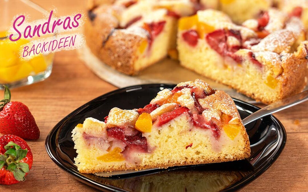 Erdbeer-Pfirsich-Kuchen